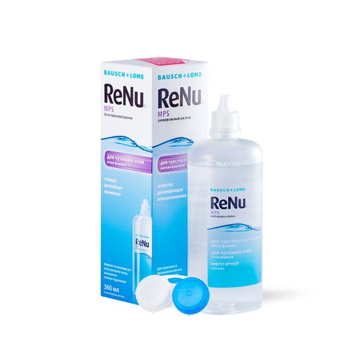 ReNu MPS для чувствительных глаз, раствор для обработки и хранения мягких контактных линз, 360 мл, 1 шт.