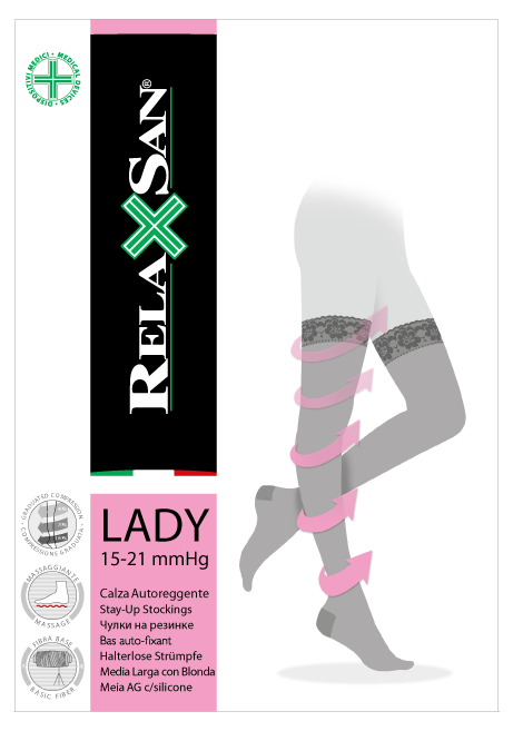 Relaxsan Stay-up lady Чулки компрессионные 1 класс компрессии, р. 2, арт. 960А (15-21 mm Hg), телесного цвета, пара, 1 шт.
