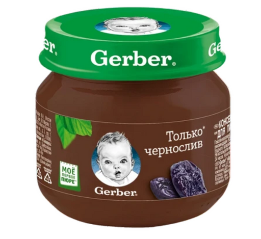 Gerber Пюре чернослив, для детей с 4 месяцев, 80 г, 1 шт.