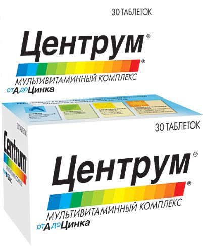 Центрум Мультивитаминный комплекс от A до Цинка, 1244 мг, таблетки, покрытые пленочной оболочкой, 30 шт.
