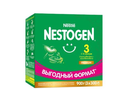 Nestogen 3, для детей с 12 месяцев, смесь молочная сухая, с пребиотиками и лактобактериями, 900 г, 1 шт.